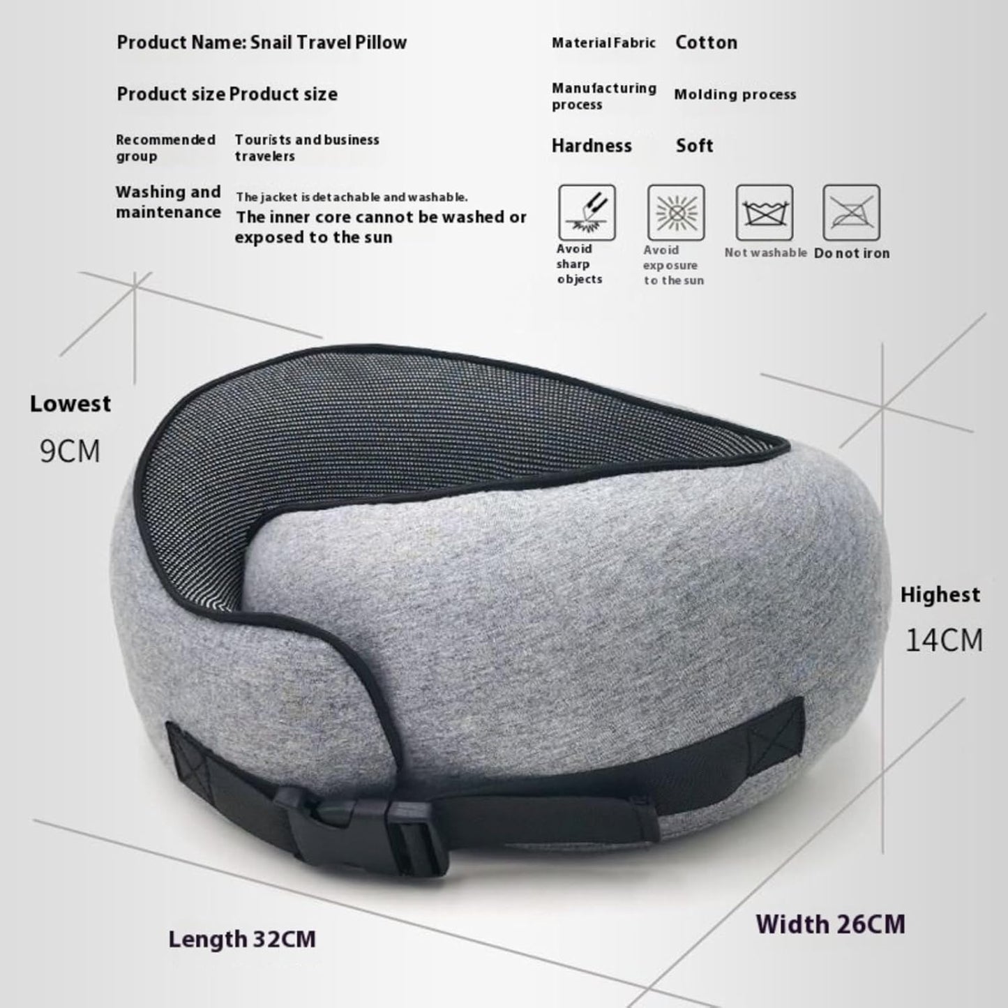 Travel Memory Cotton Neck Pillow, can Store Travel Pillow Neck Pillow V1259-DP01-A-2796