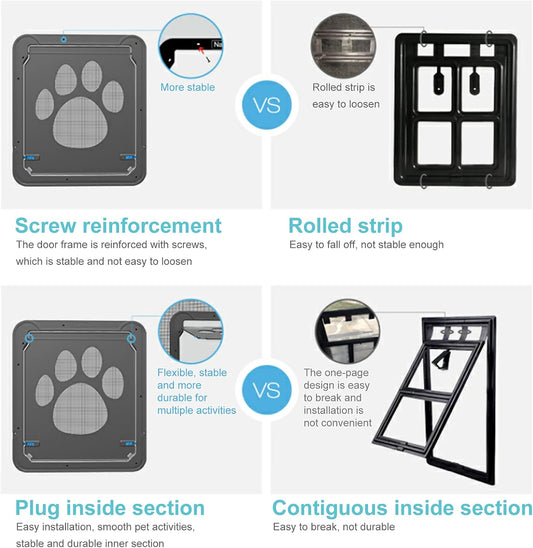 Pet Screen Door Sliding Screen Dogs Door with Magnetic Flap Lock Automatically for Medium Large Dogs V1259-DP01-A-2802