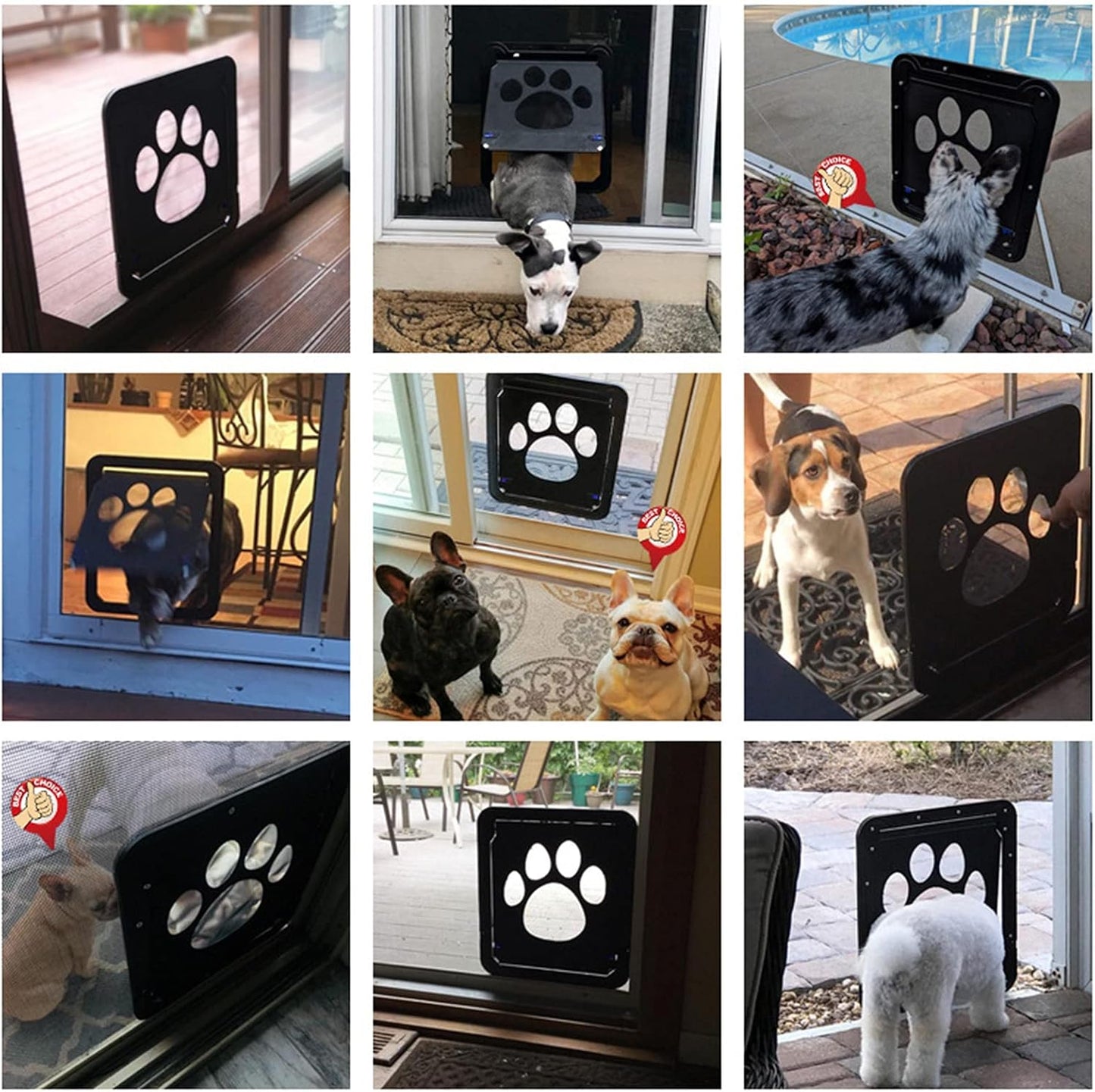 Pet Screen Door Sliding Screen Dogs Door with Magnetic Flap Lock Automatically for Medium Large Dogs V1259-DP01-A-2802
