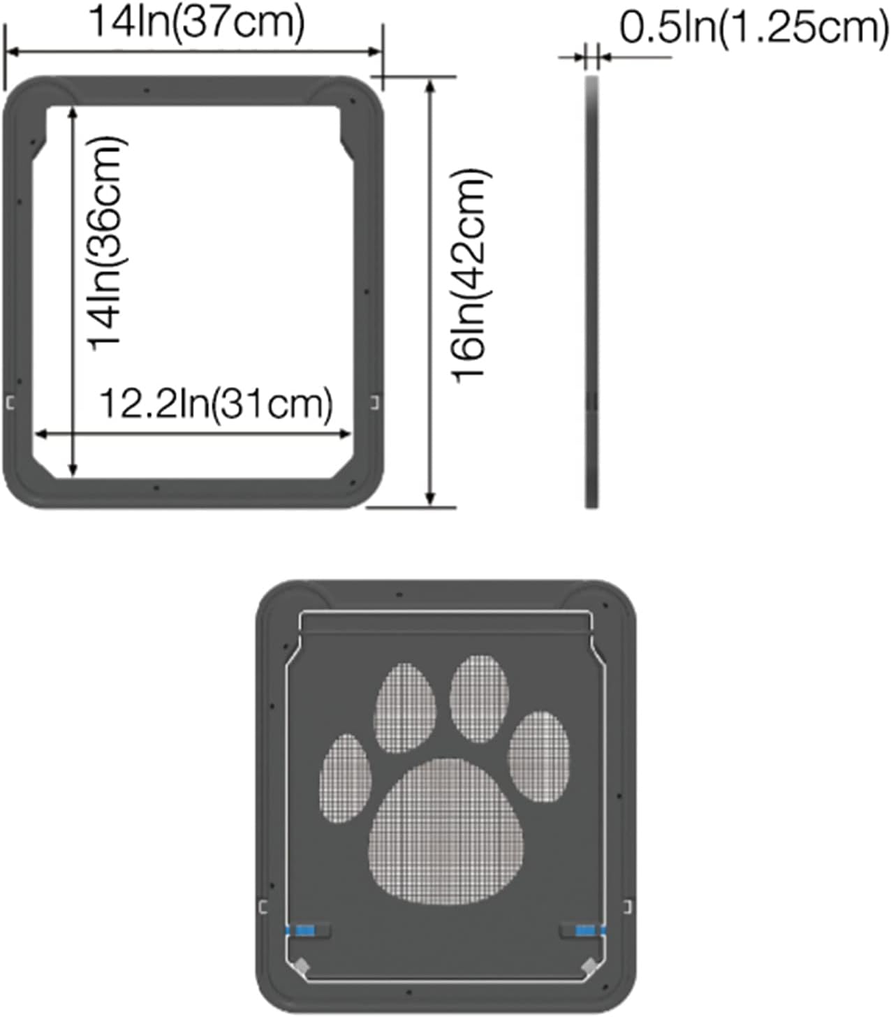 Pet Screen Door Sliding Screen Dogs Door with Magnetic Flap Lock Automatically for Medium Large Dogs V1259-DP01-A-2802