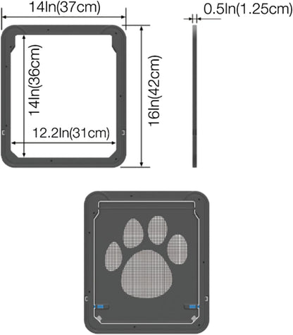 Pet Screen Door Sliding Screen Dogs Door with Magnetic Flap Lock Automatically for Medium Large Dogs V1259-DP01-A-2802