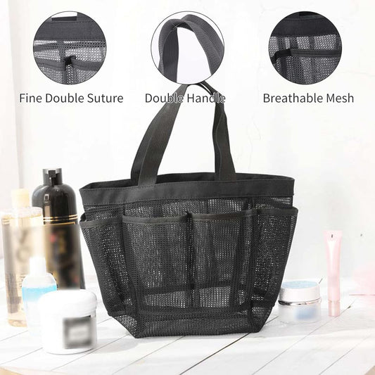 Quick Dry Mesh Tote Bag with 7 Pockets, Hanging Bath Organizer for College Dorm, Gym, and Travel V1259-DP01-A-2803