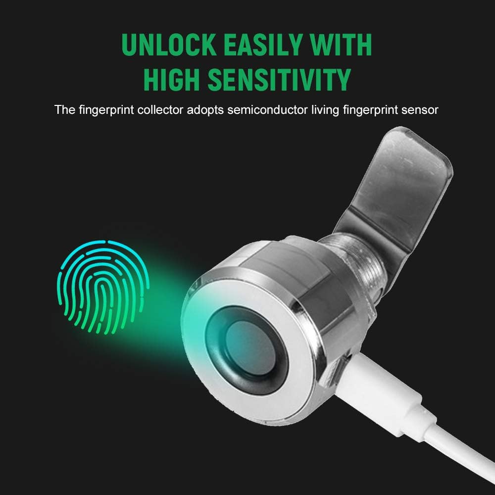 Compact Smart Fingerprint Lock T22 with Rechargeable Battery for Cabinets, Suitcases, Bikes, and More V1259-DP01-A-2804