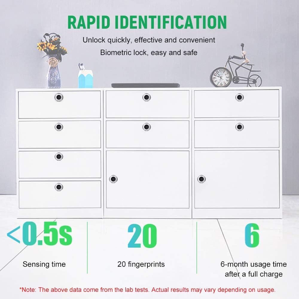 Compact Smart Fingerprint Lock T22 with Rechargeable Battery for Cabinets, Suitcases, Bikes, and More V1259-DP01-A-2804