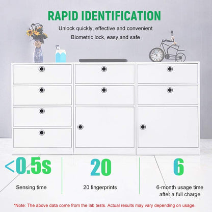 Compact Smart Fingerprint Lock T22 with Rechargeable Battery for Cabinets, Suitcases, Bikes, and More V1259-DP01-A-2804