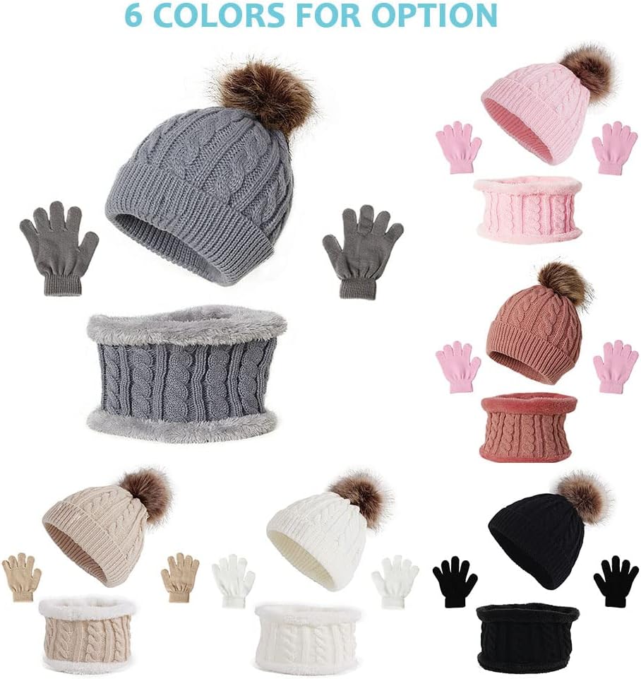 Soft Plush Winter Accessory with Hat, and Scarf in Multiple Colors V1259-DP01-A-2806
