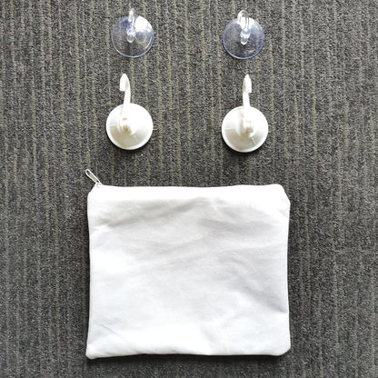 Polyester Fiber Beard Apron with Suction Cups and Storage Pouch, White or Black Option V1259-DP01-A-2814