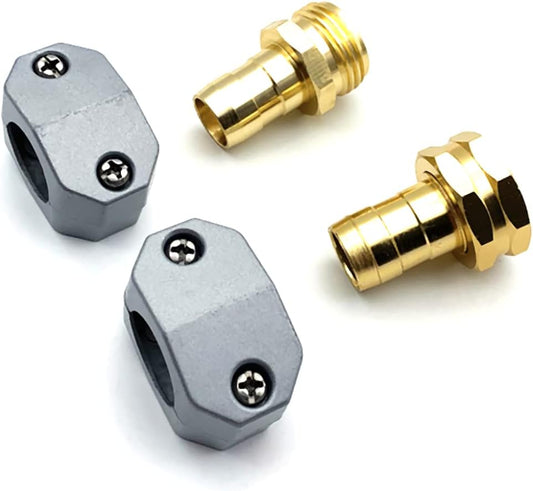 4 Pack Heavy Duty Garden Hose Repair Fittings, Aluminum Mender Female Male Hose Repair Coupler Connector with V1259-DP01-A-2827