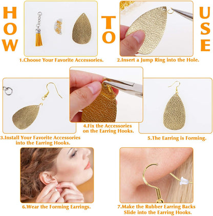 Hypoallergenic Earring Hooks, 600Pcs Earring Making Kit with Earring Hooks, Jump Rings and Clear Rubber V1259-DP01-A-2831