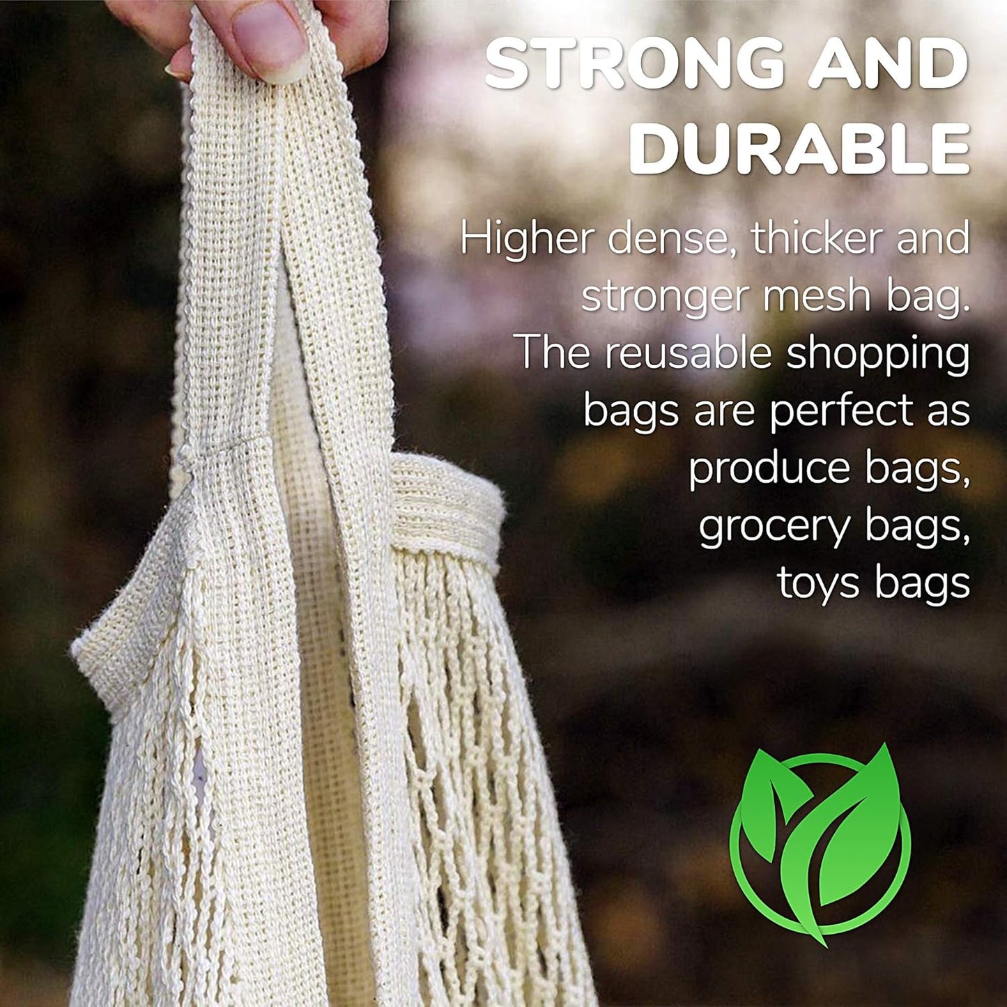 Cotton String Shopping Bags Reusable Washable Grocery Mesh Organizer Net V1259-DP01-A-2833