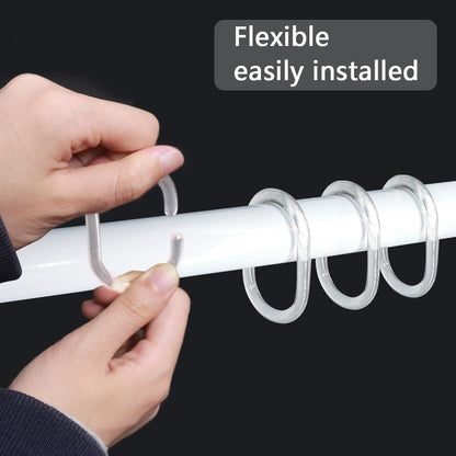 24 pcs Shower Curtain Rings Plastic Curtain C Rings Hook Hanger Bath Drape Loop Clip Glide Bathroom Shower V1259-DP01-A-2837