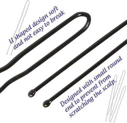 Hair Donut Bun Maker Set - 4 Bun Shapers, 20 Invisible Nets, 5 Elastics, 20 Bobby Pins (Black) V1259-DP01-A-2843