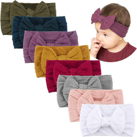 8PCS Baby Nylon Headbands Hair Accessories Hair Bows Headband for Baby Girls Babies Newborn Infant Toddler V1259-DP01-A-2844