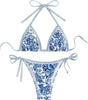 Women's Floral Printed Bathing Suit Halter Paisley Summer Swimsuit Bikinis Set V1259-DP01-A-2846