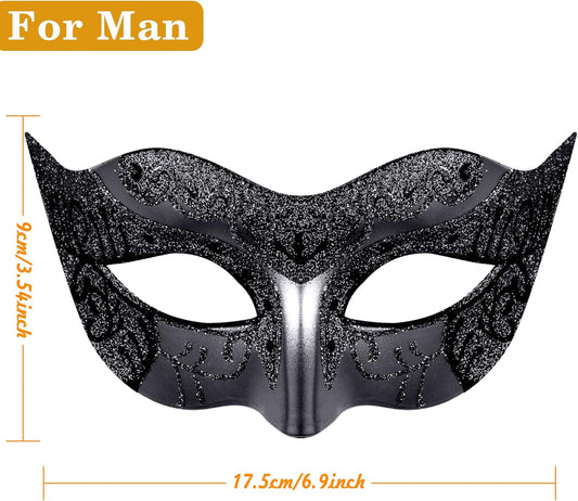 Couple Masquerade Masks Sequins Venetian Party Mask Plastic Costume Mask Rhinestone Mardi Gras Mask for V1259-DP01-A-2849