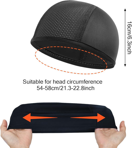 3 Pack Under Helmet Caps, Breathable Cycling Helmet Liner, Summer Cycling Skull Caps, Wicking Running Hats, V1259-DP01-A-2851