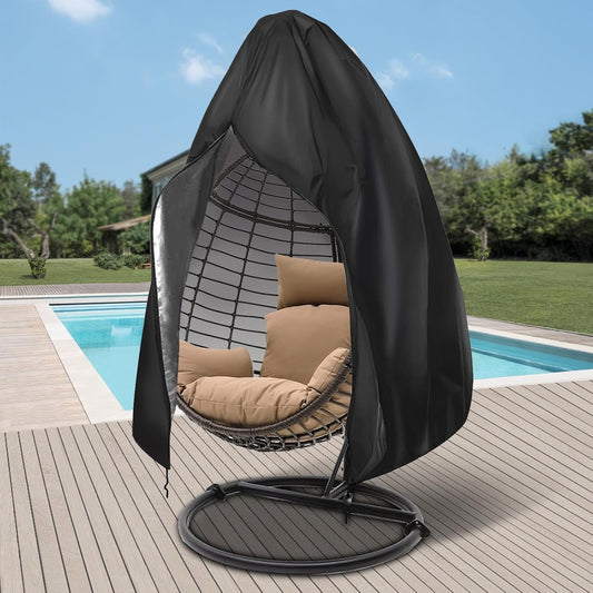 [2025 Upgrade]420D Patio Egg Chair Cover with Zipper,Outdoor Hanging Egg Chair Cover,UV Resistant,Windproof V1259-DP01-A-2858