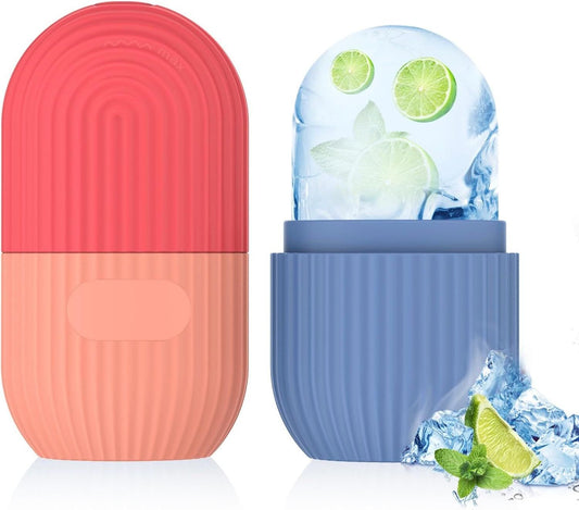 2Pcs Silicone Face Ice Roller Mold, Reusable Facial Ice Holder Skin Care Beauty Tool, Portable Ice Cube V1259-DP01-A-2859