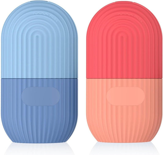 2Pcs Silicone Face Ice Roller Mold, Reusable Facial Ice Holder Skin Care Beauty Tool, Portable Ice Cube V1259-DP01-A-2859