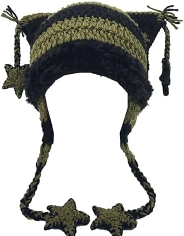 Cat Beanie Beanies Y2k Beanie Knit Hat Grunge Goth y2k Accessories Crochet Hats for Women V1259-DP01-A-2868