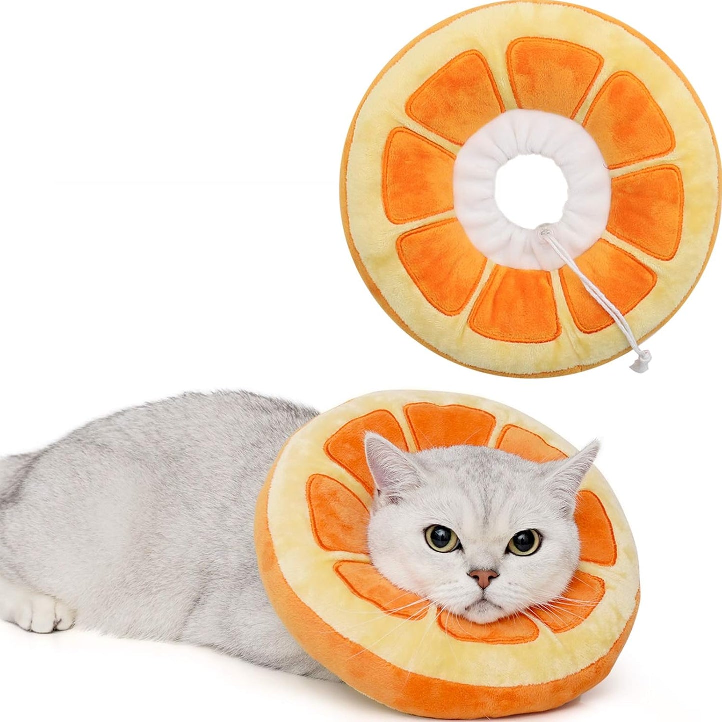 Adjustable Cat Cone Collar Soft, Cute Cat Donut Collar After Surgery, Kitten Recovery Cones to Stop Licking V1259-DP01-A-2873