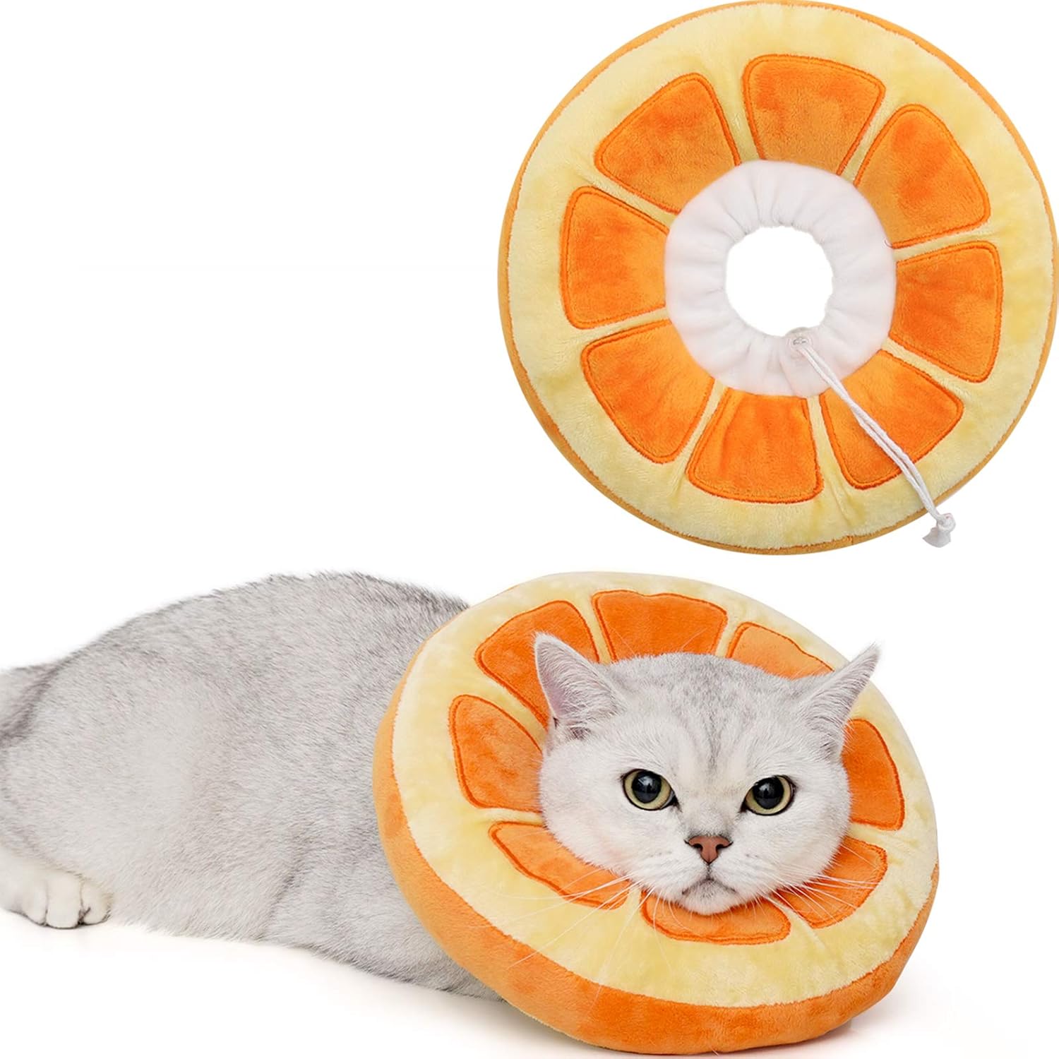 Adjustable Cat Cone Collar Soft, Cute Cat Donut Collar After Surgery, Kitten Recovery Cones to Stop Licking V1259-DP01-A-2873