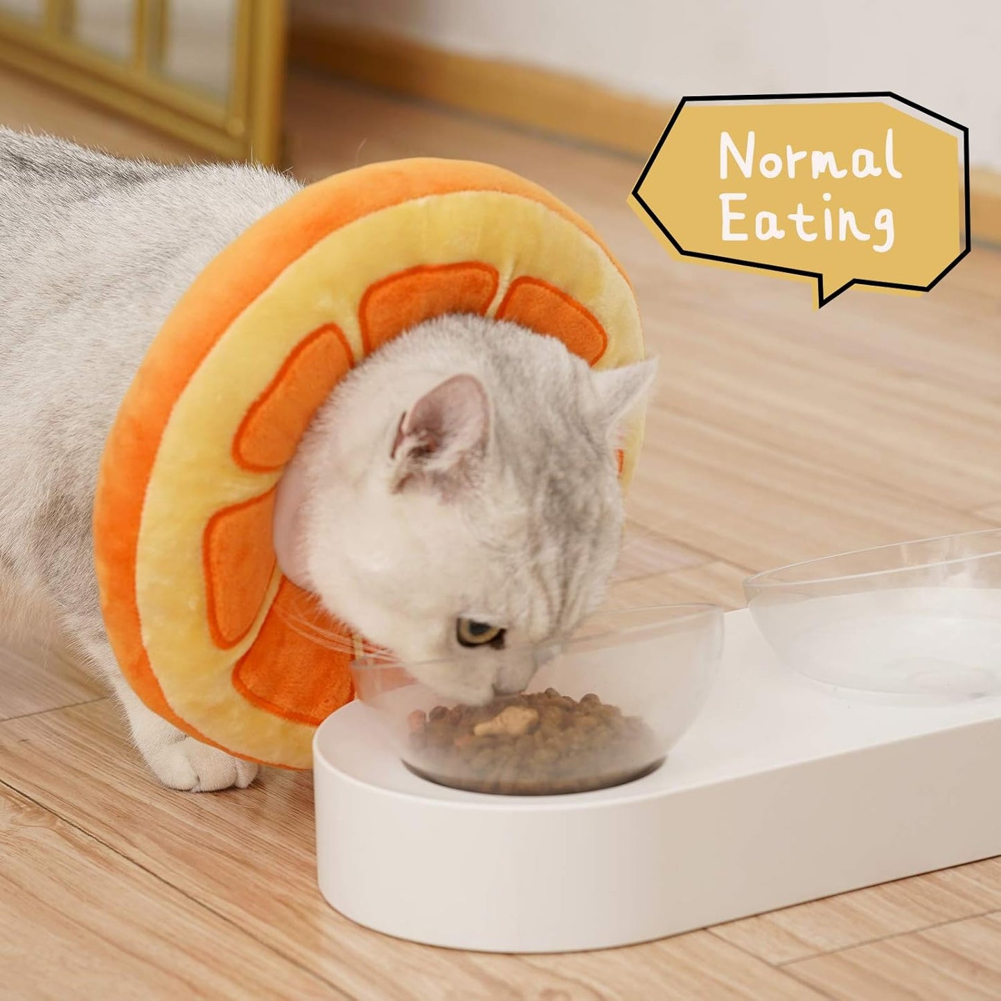 Adjustable Cat Cone Collar Soft, Cute Cat Donut Collar After Surgery, Kitten Recovery Cones to Stop Licking V1259-DP01-A-2873