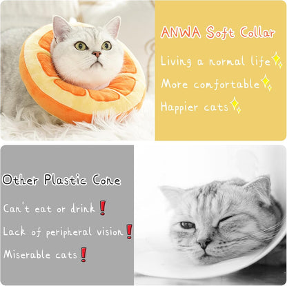 Adjustable Cat Cone Collar Soft, Cute Cat Donut Collar After Surgery, Kitten Recovery Cones to Stop Licking V1259-DP01-A-2873