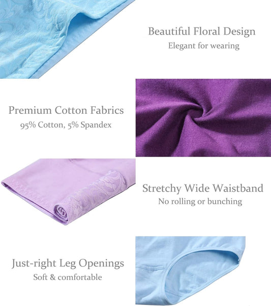 5-Pack Women's High Waist Tummy Control Panties Cotton Underwear No Muffin Top V1259-DP01-A-2879