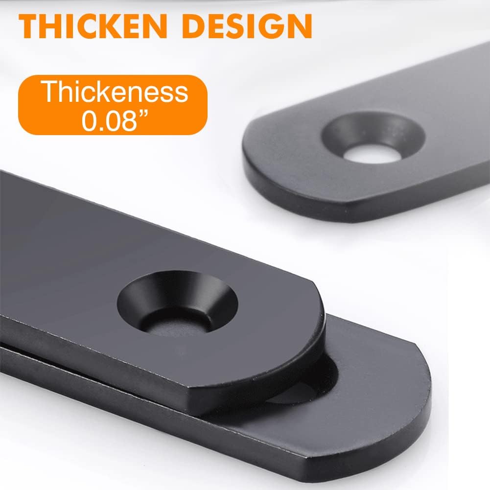20PCS Small L Brackets, Black Iron Corner Mount Brackets with 40 Screws, Rust Resistant, Easy to Install, V1259-DP01-A-2883