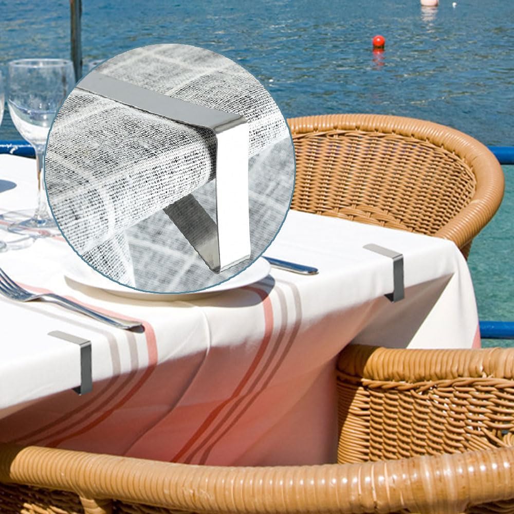 Table Cloth Clips 8pcs, Stainless Steel Metal Triangle Picnic Table Clips for Home, Restaurant, Picnic, Party V1259-DP01-A-2884