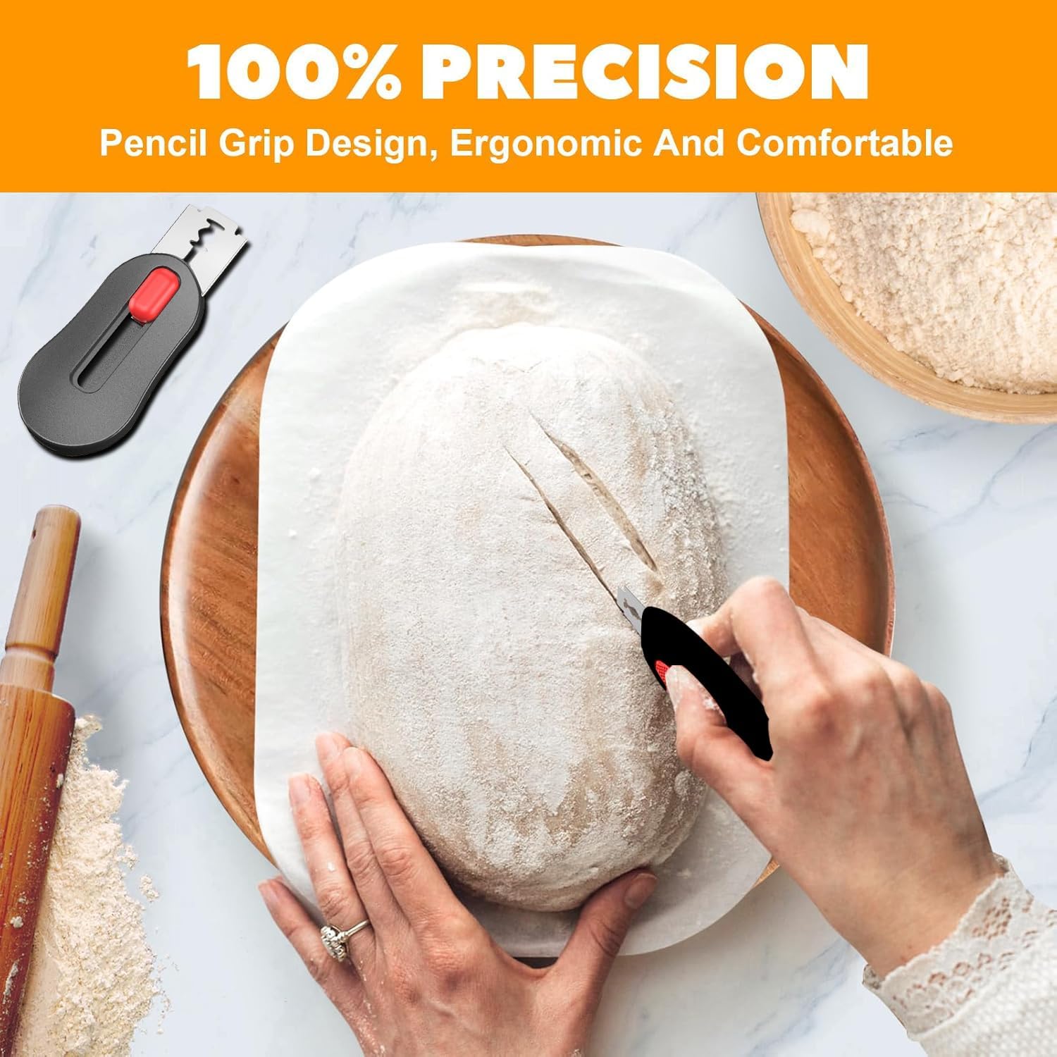 (2 Packs) Bread Lame Dough Scoring Tool with Telescoping Feature, Professional Bread Lame for Bread Scoring V1259-DP01-A-2886