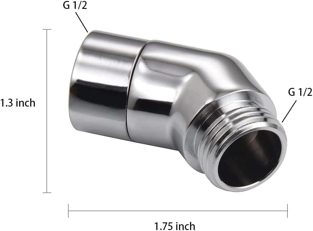 Handheld Shower Head Elbow Adapter G1/2" Shower Connector 45-Degree Adapter Solid Brass, Suitable for Most V1259-DP01-A-2889