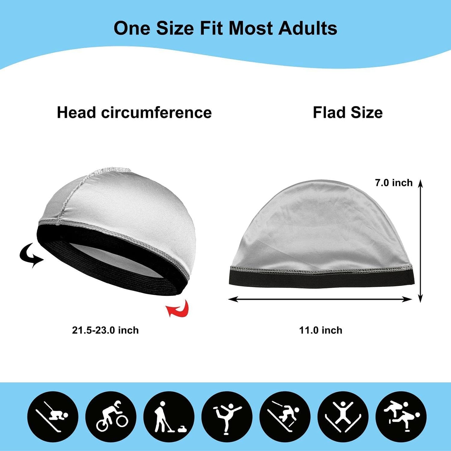 4Pcs Wave Cap, Silk Stocking Wave Caps for 360 Waves, Silky Durag for Men, Stain Caps (2*Blue 2*Black) V1259-DP01-A-2890