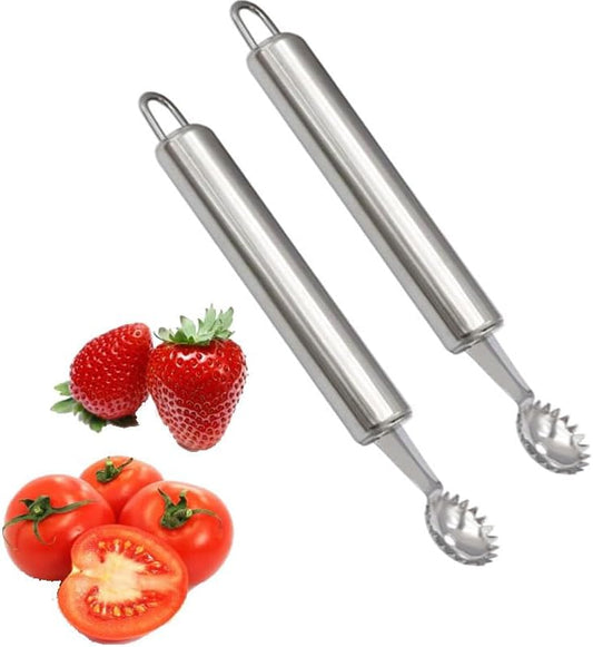 2 Pcs Stainless Steel Strawberry Huller and Tomato Stem Corer Tool, Tomato Stem Corer Tool,Stainless Steel V1259-DP01-A-2893