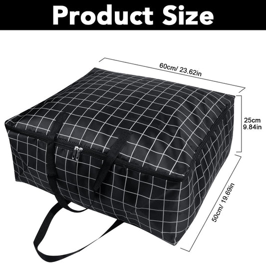 75L Large Storage Bags 2 Pcs Clothes Storage Bags with Zips Heavy Duty Oxford Cloth Moving Bags Waterproof V1259-DP01-A-2895