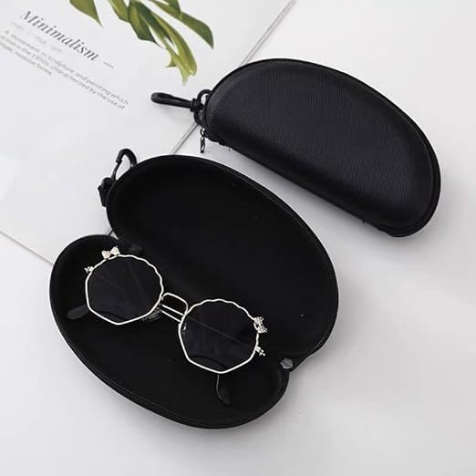 3pcs Zipper Hard Shell Sunglasses Case Eyeglasses Case Portable Travel Glasses Case with Plastic Carabiner V1259-DP01-A-2896