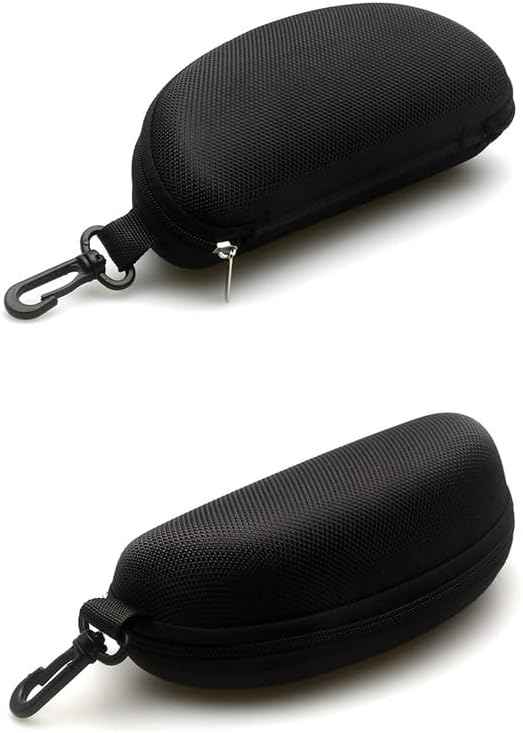3pcs Zipper Hard Shell Sunglasses Case Eyeglasses Case Portable Travel Glasses Case with Plastic Carabiner V1259-DP01-A-2896