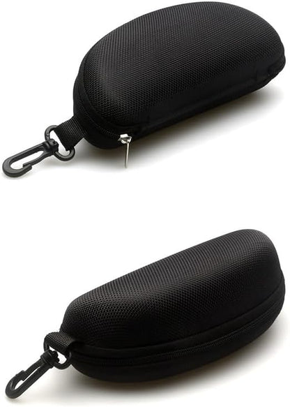 3pcs Zipper Hard Shell Sunglasses Case Eyeglasses Case Portable Travel Glasses Case with Plastic Carabiner V1259-DP01-A-2896