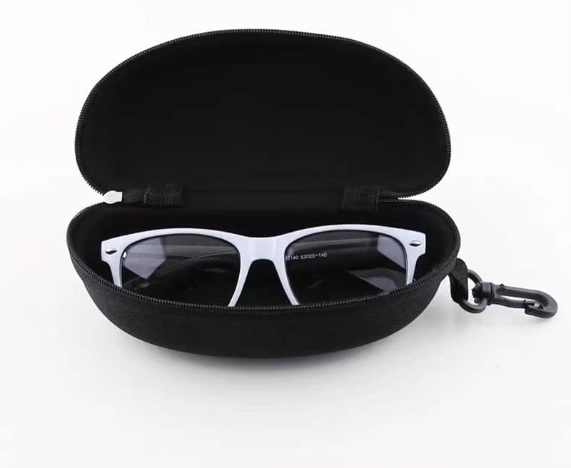 3pcs Zipper Hard Shell Sunglasses Case Eyeglasses Case Portable Travel Glasses Case with Plastic Carabiner V1259-DP01-A-2896