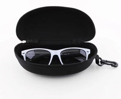 3pcs Zipper Hard Shell Sunglasses Case Eyeglasses Case Portable Travel Glasses Case with Plastic Carabiner V1259-DP01-A-2896