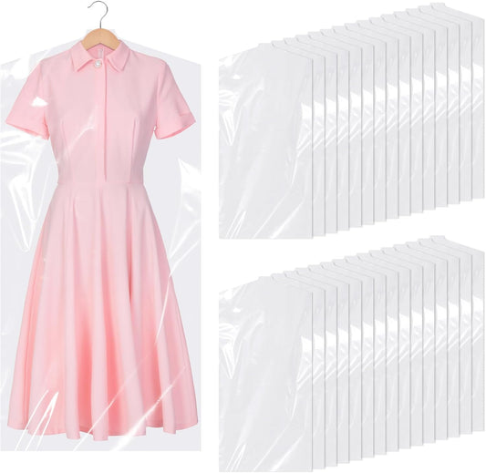 30 Pack Clear Garment Bags, 47.2 Inch Plastic Garment Bags Dustproof, Long Clothes Covers, Waterproof Suit V1259-DP01-A-2899