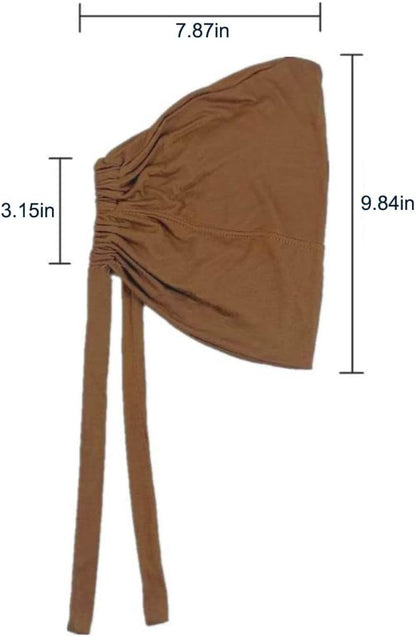 4 Pcs Women Hijab Undercap Muslim Inner Beanies Cap with Tie Back Closure Adjustable Underscarf Hat Chemo V1259-DP01-A-2901