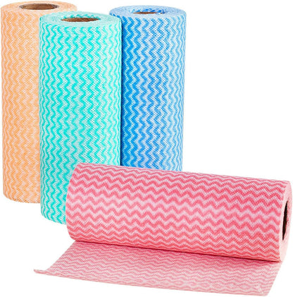 Disposable Cleaning Towel (4 Rolls /200pcs) Reusable Cleaning Wipe, Dish Towels Dish Rags Reusable Quick-Dry V1259-DP01-A-2902