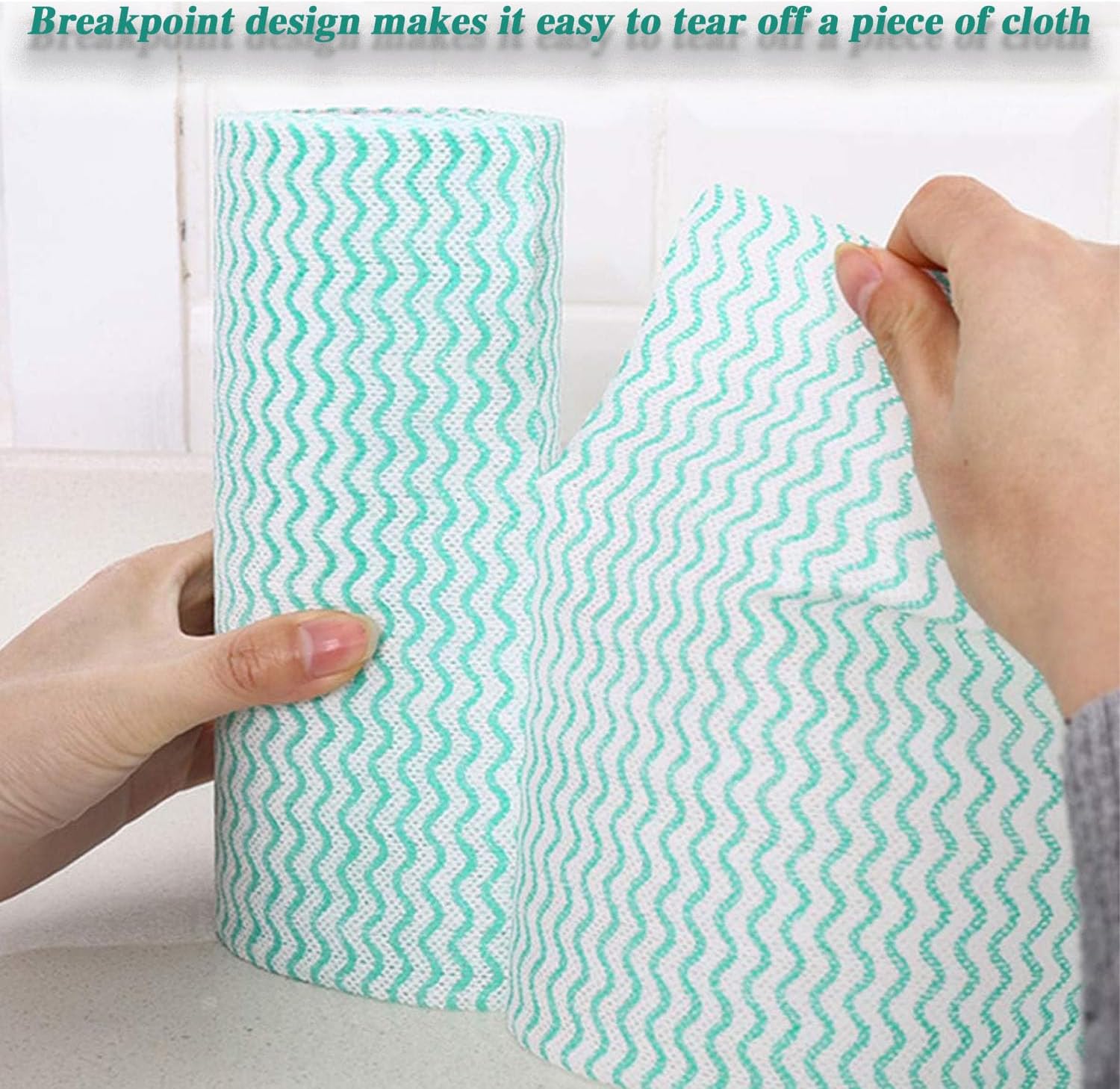 Disposable Cleaning Towel (4 Rolls /200pcs) Reusable Cleaning Wipe, Dish Towels Dish Rags Reusable Quick-Dry V1259-DP01-A-2902