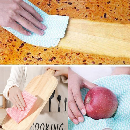 Disposable Cleaning Towel (4 Rolls /200pcs) Reusable Cleaning Wipe, Dish Towels Dish Rags Reusable Quick-Dry V1259-DP01-A-2902