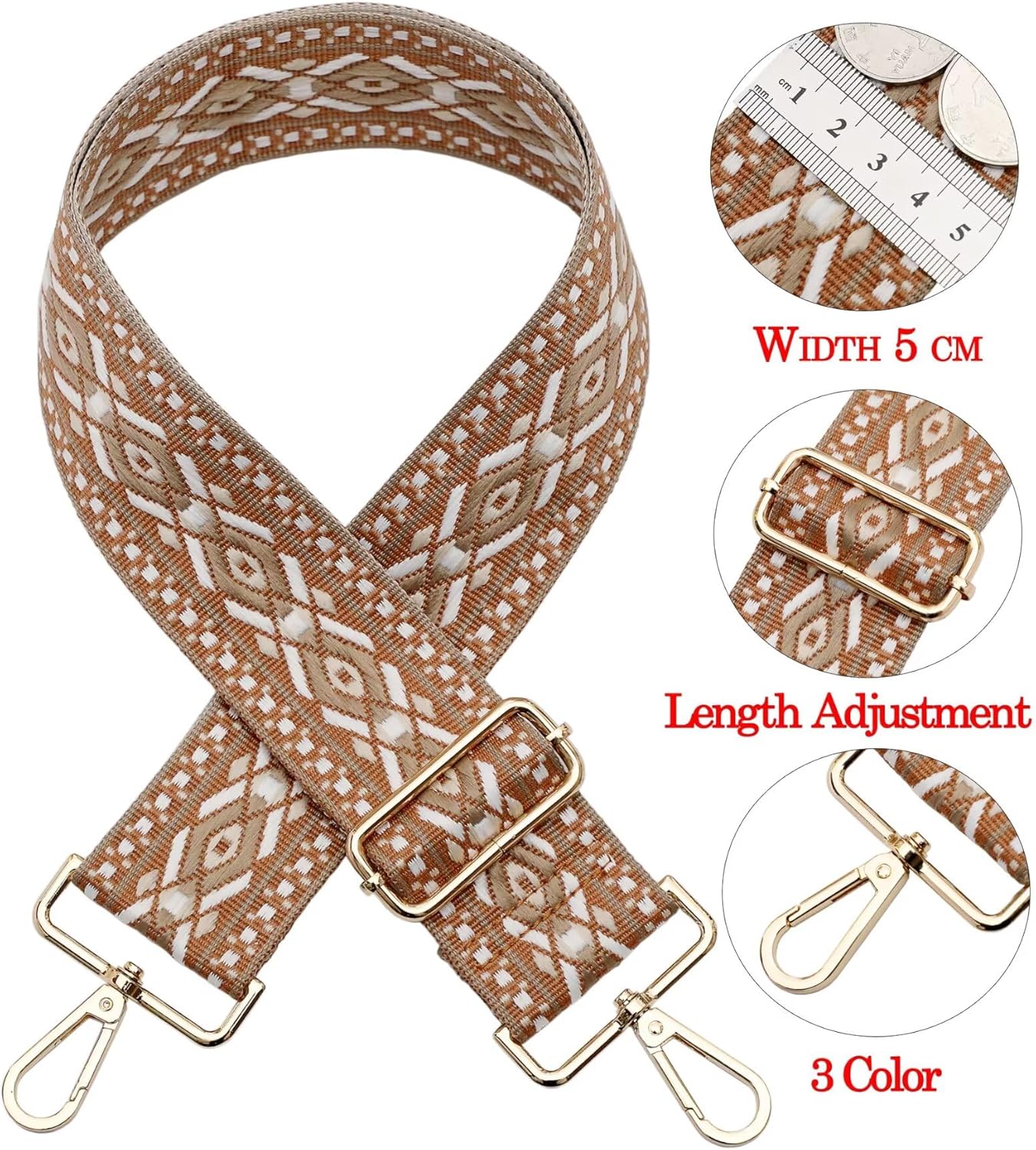 Replacement Purse Strap Shoulder Strap Adjustable Crossbody Wide Strap for Women Crossbody Shoulder Bag V1259-DP01-A-2912