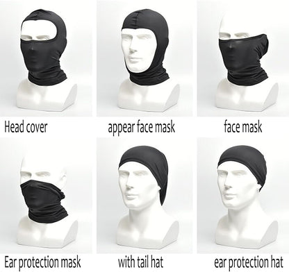 7PCS Bandana Face Mask, UV Protector Motorcycle Ski Scarf,Helmet Mask Balaclava Black Tactical Face Mask V1259-DP01-A-2915