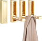 Folding Hooks 4 Pack Foldable Coat Hook Heavy Duty Wall Hooks for Hanging Coats, Towel, Hat, Backpacks (Gold) V1259-DP01-A-2916