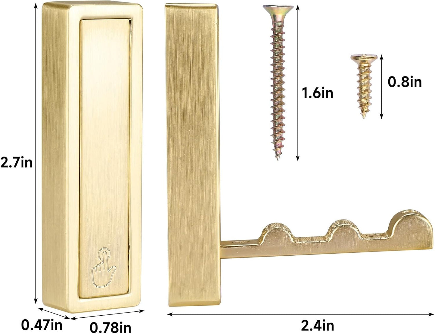 Folding Hooks 4 Pack Foldable Coat Hook Heavy Duty Wall Hooks for Hanging Coats, Towel, Hat, Backpacks (Gold) V1259-DP01-A-2916